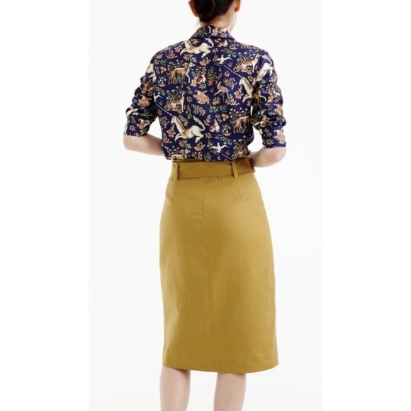 J.Crew Cotton Linen Tie Waist Skirt - Picture 2 of 6